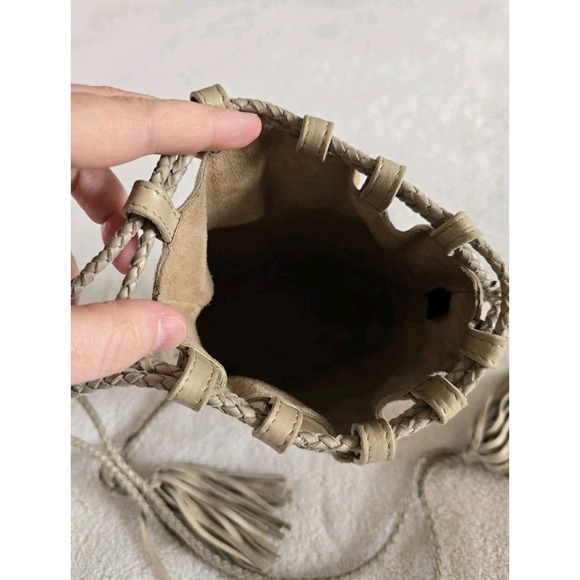Bottega Veneta Suede Bucket Bag‎ Beige Neutral Intrecciato Small Vintage - Picture 4 of 13